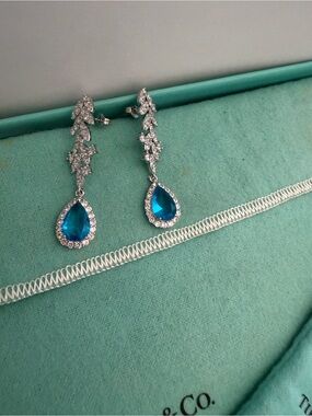 Aquamarine Blue Vine Drop Earrings 14k $5,000
